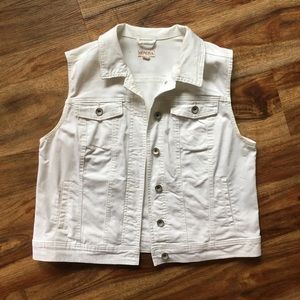 Merona White Denim Vest XXL